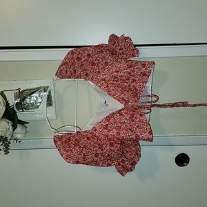 Floral tie crop top size M